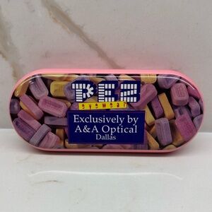 Vintage Pink and Purple PEZ Collectable Hinged Eyewear Case Limited Edition